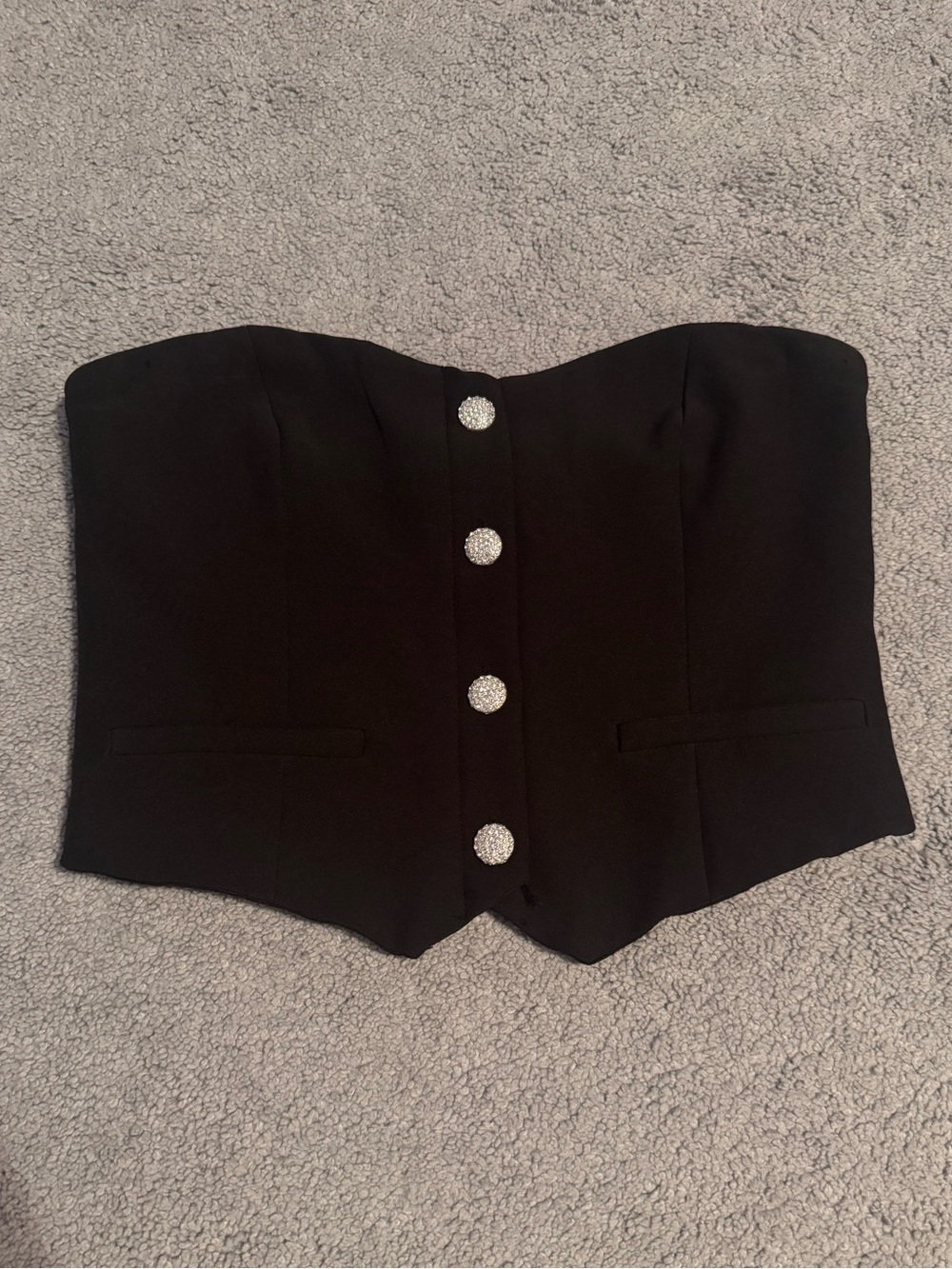 Black Strapless Corset Top